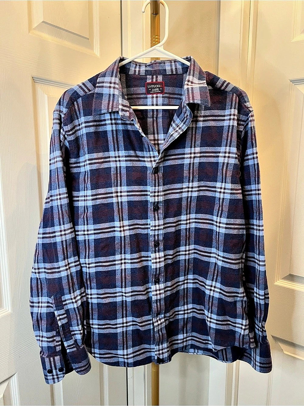UNTUCKit Men's Plaid Cotton Shirt XL